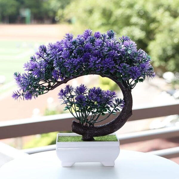 Yoerm Small Artificial Purple Bonsai Tree